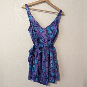 Vintage Maxine of Hollywood one-piece shorts swimsuit.